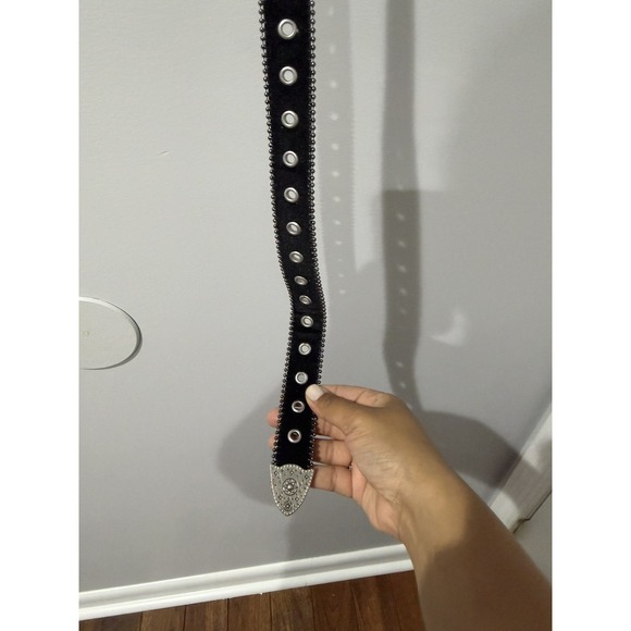 Celestial Velvet Western Belt Silver Buckle Stars Sz M 34\